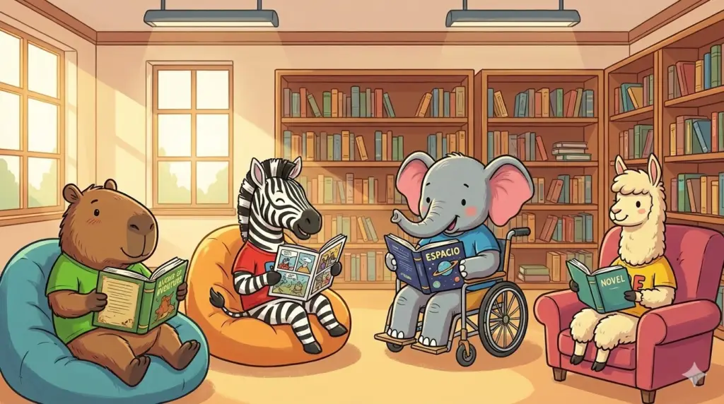 la capibanda en su momento de lectura