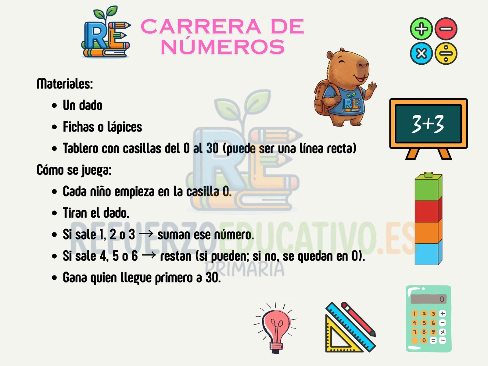 Juegos de sumas y restas para 1º de Primaria Ficha imprimible: Juegos de sumas y restas para 1º de Primaria