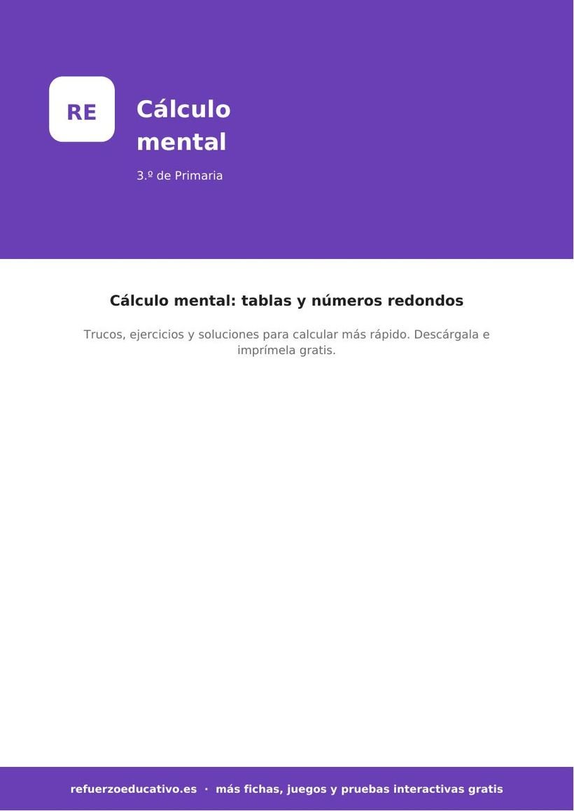 calculo mental 3 primaria portada