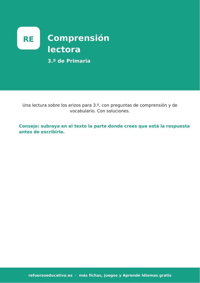comprension 3 primaria lectura portada