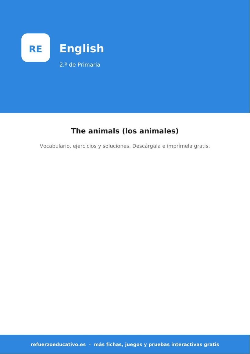 ingles los animales 2 primaria portada