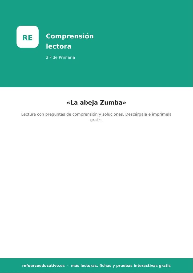 la abeja zumba lectura 2o portada