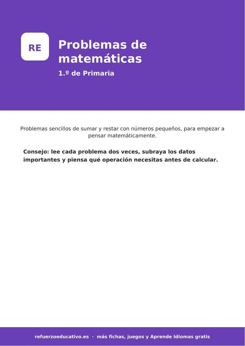 problemas matematicas 1 primaria portada
