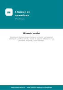 Estrategias de resolución de problemas de matemáticas para alumnos de Primaria situacion aprendizaje huerto 6 primaria portada 1
