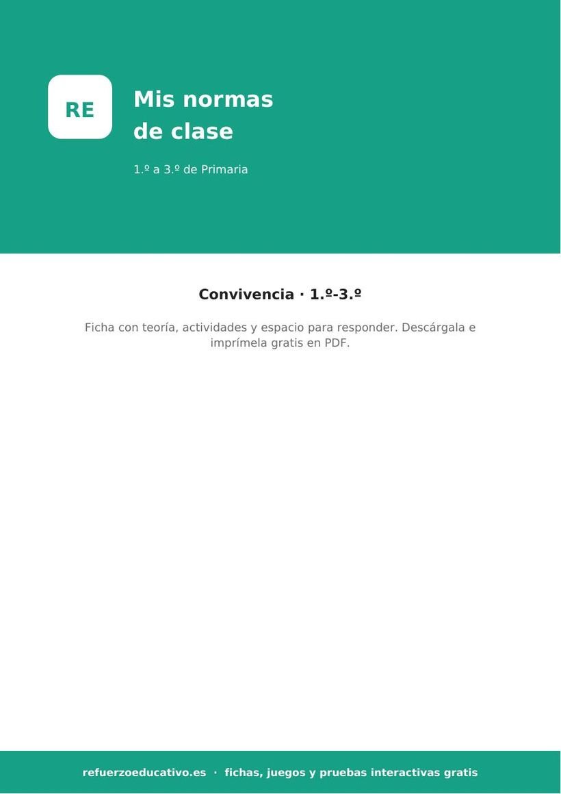 Mis normas de clase — Ficha de Inclusión (PDF) inclusion mis normas de clase portada