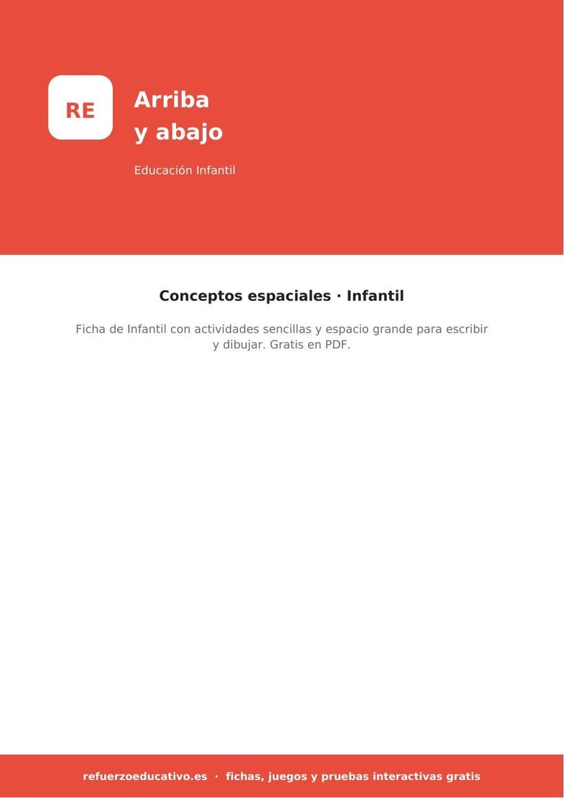 Arriba y abajo — Ficha de Infantil (PDF) infantil arriba y abajo portada