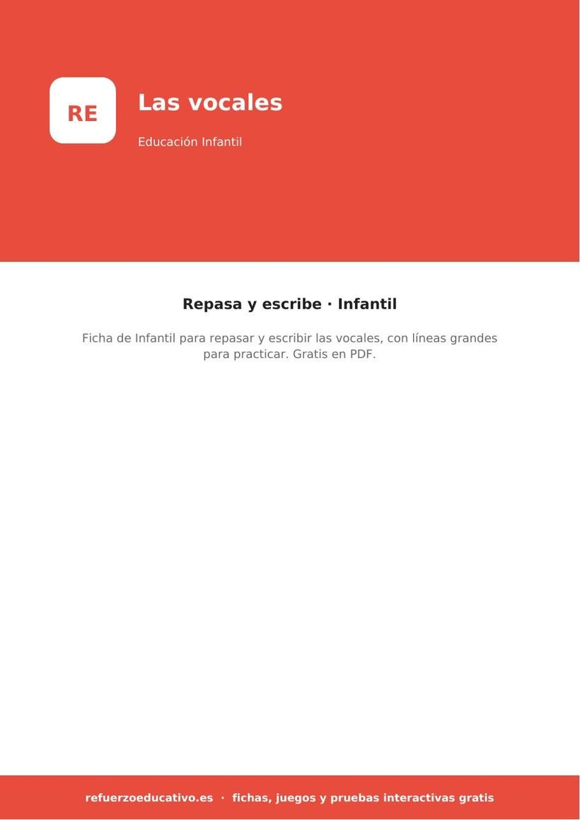 infantil las vocales repasa escribe portada