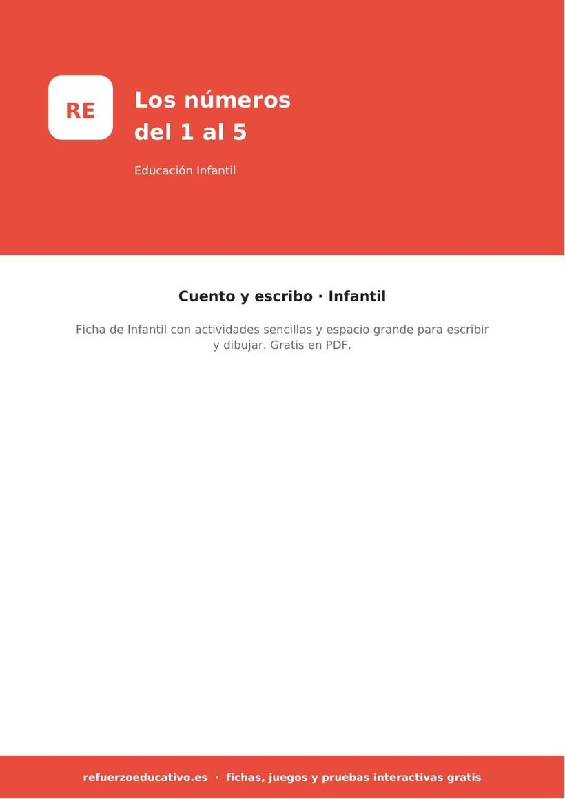infantil los numeros 1 al 5 portada