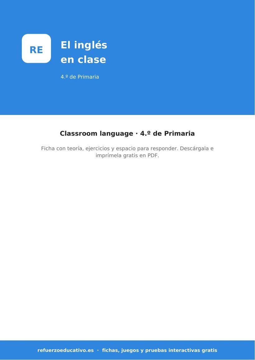 ingles classroom language 4o portada