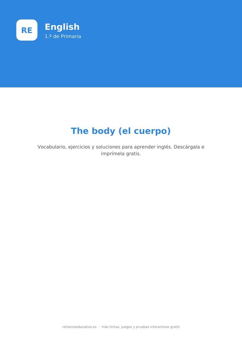 ingles el cuerpo 1 primaria portada