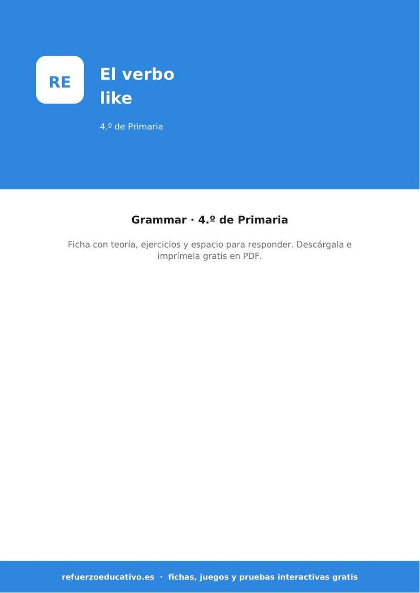 ingles el verbo like gustar 4o portada