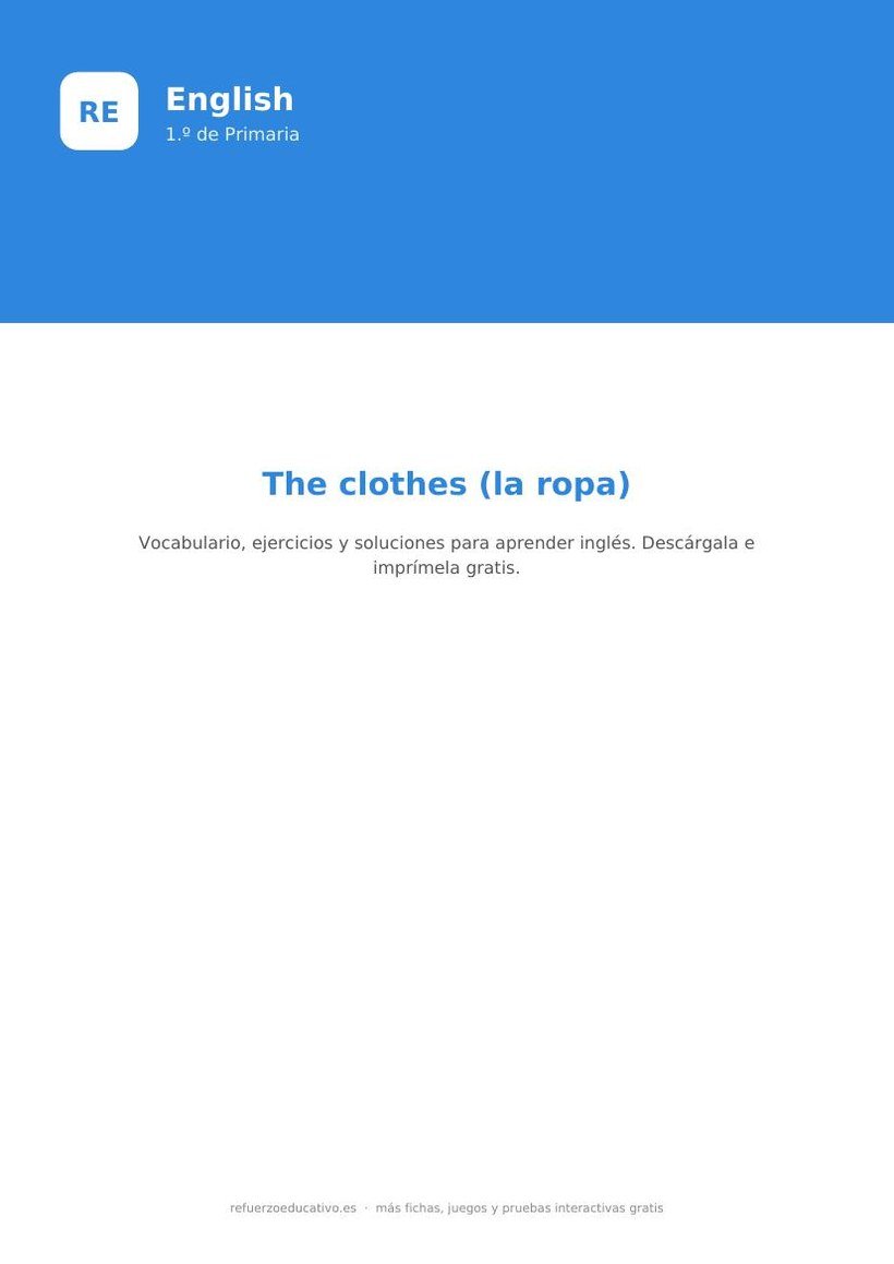 ingles la ropa 1 primaria portada