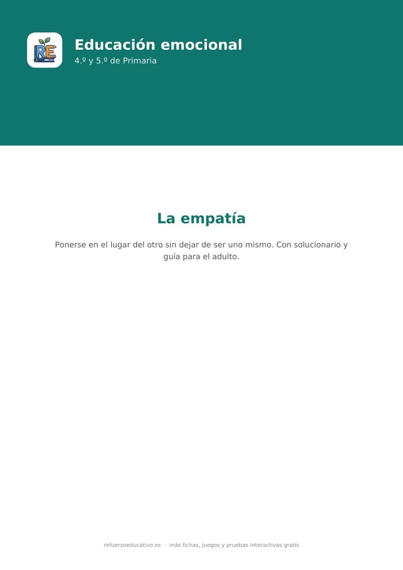 Portada de la ficha La empatía de educación emocional