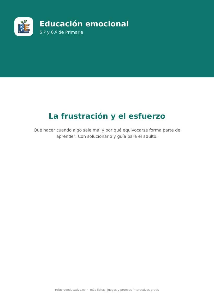 Portada de la ficha La frustración y el esfuerzo de educación emocional