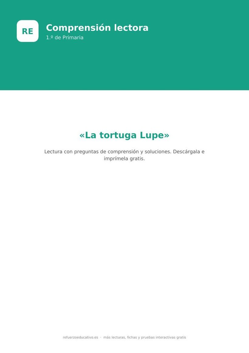 la tortuga lupe lectura 1o portada