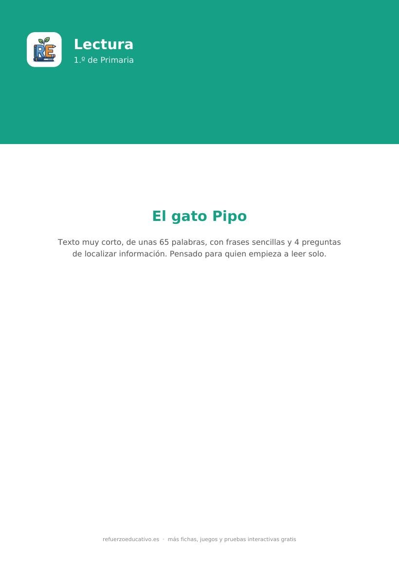 Portada de la lectura comprensiva lectura comprensiva 1 primaria nivel basico