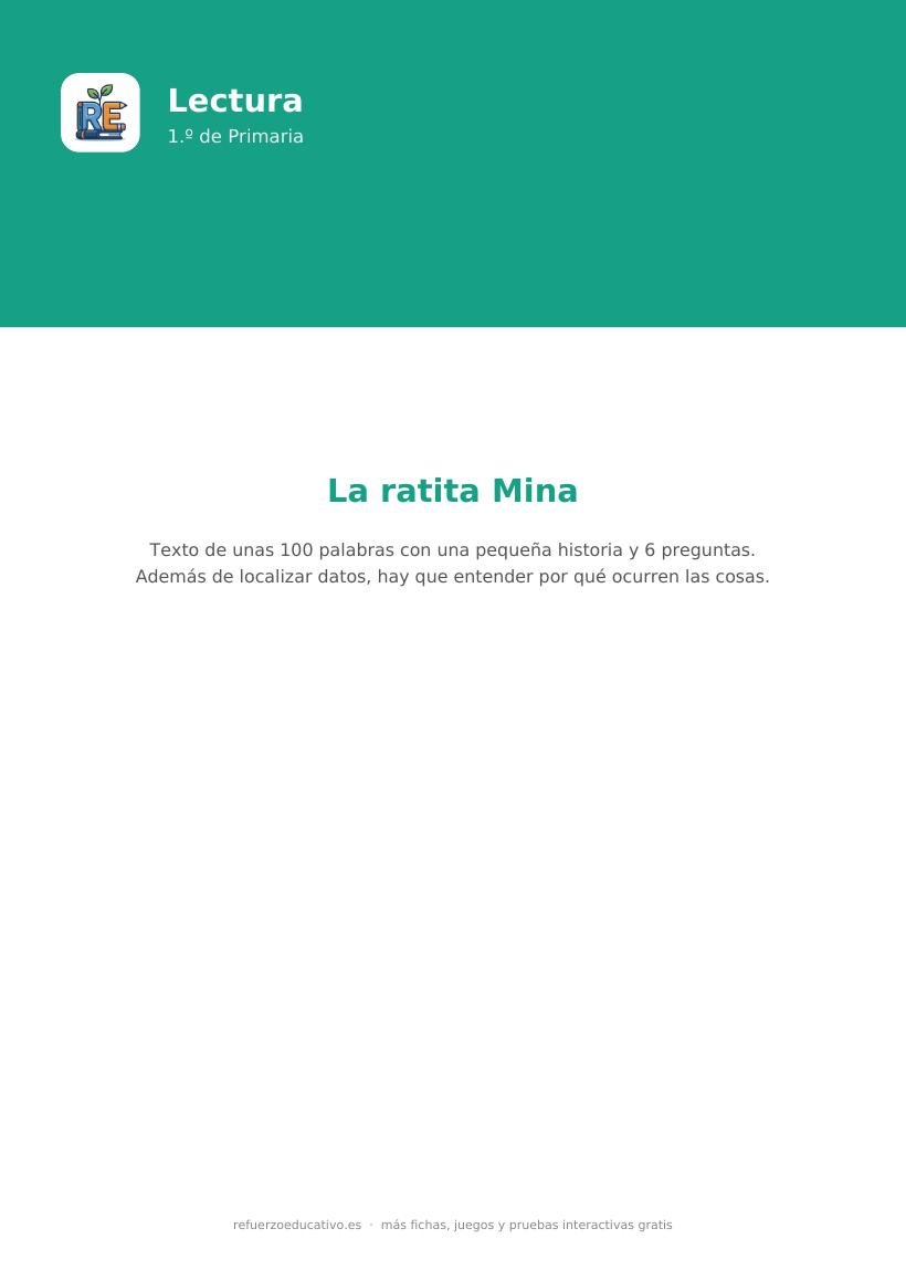 Portada de la lectura comprensiva lectura comprensiva 1 primaria nivel intermedio