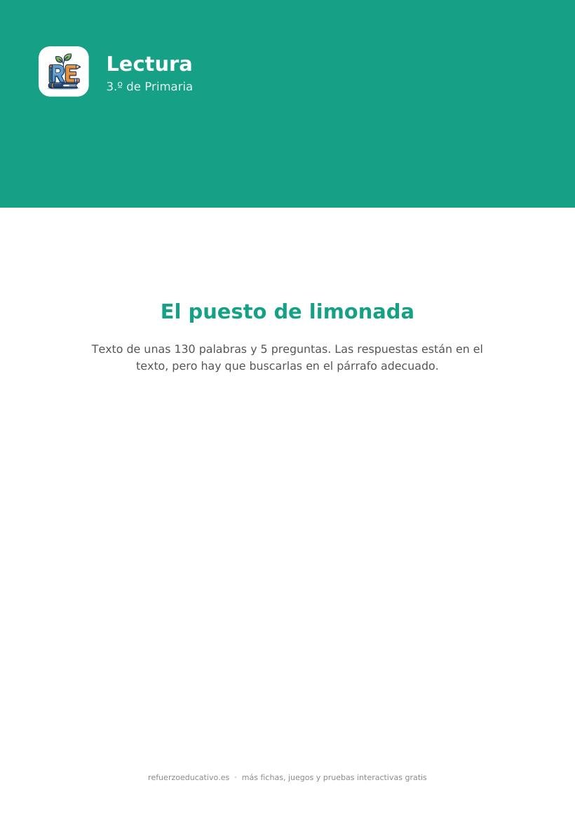 Portada de la lectura comprensiva lectura comprensiva 3 primaria nivel basico