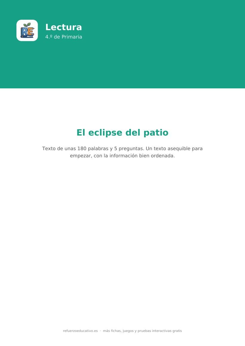 Portada de la lectura comprensiva lectura comprensiva 4 primaria nivel basico