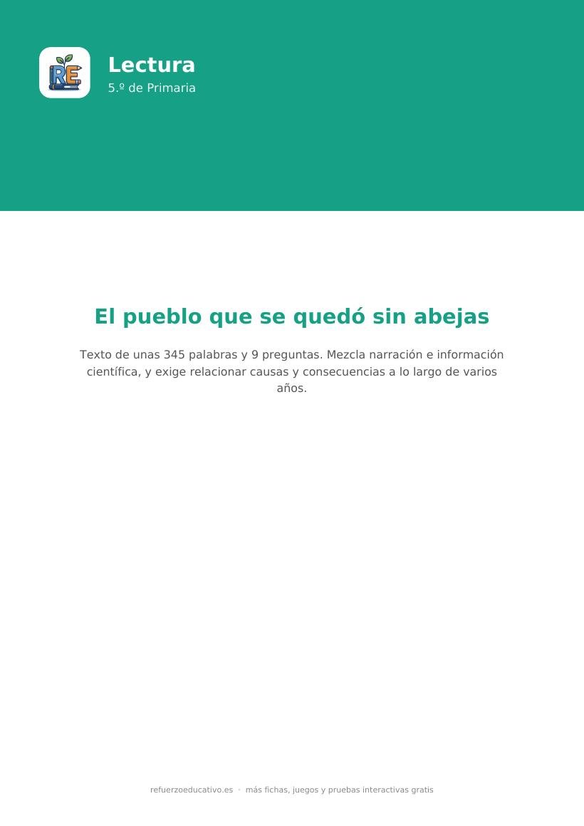 Portada de la lectura comprensiva lectura comprensiva 5 primaria nivel avanzado