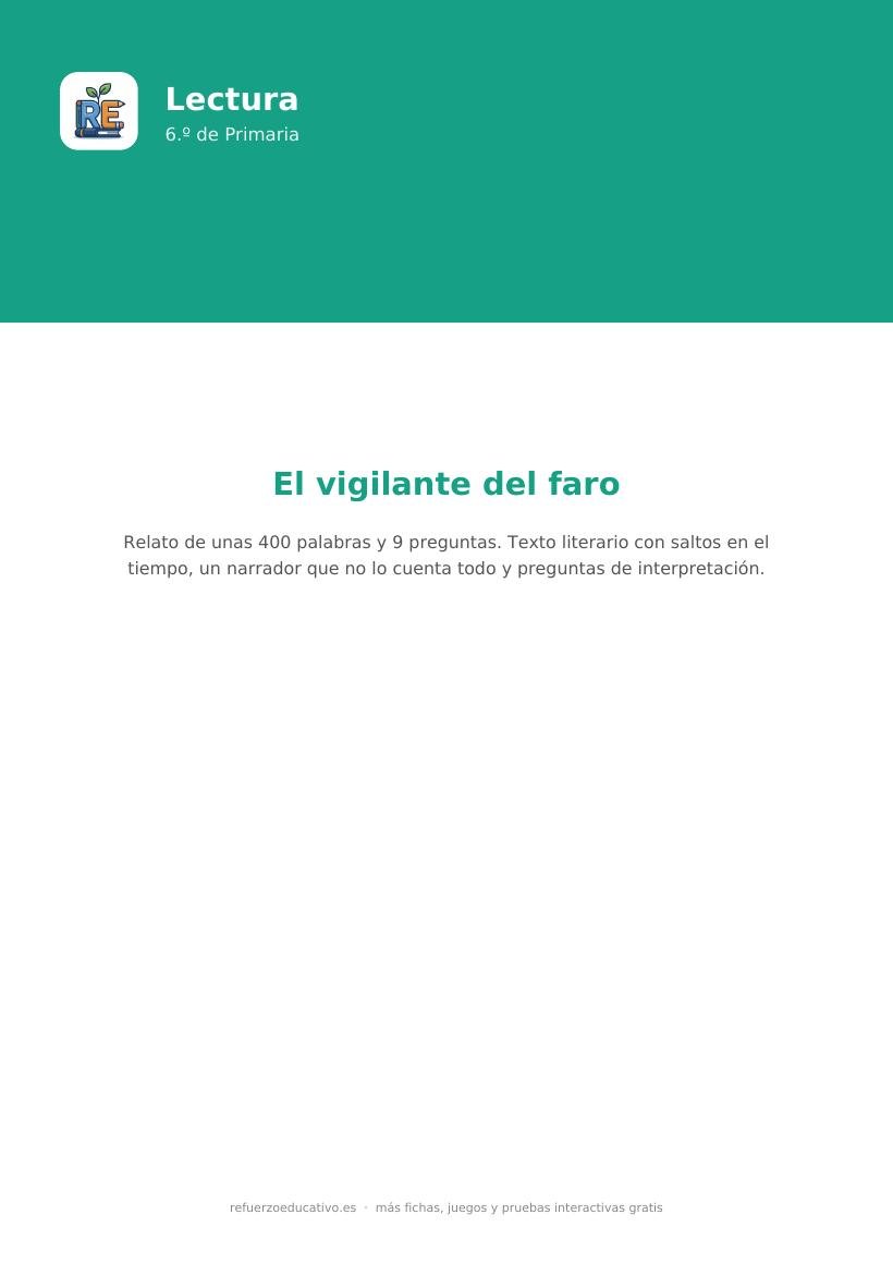Portada de la lectura comprensiva lectura comprensiva 6 primaria nivel avanzado