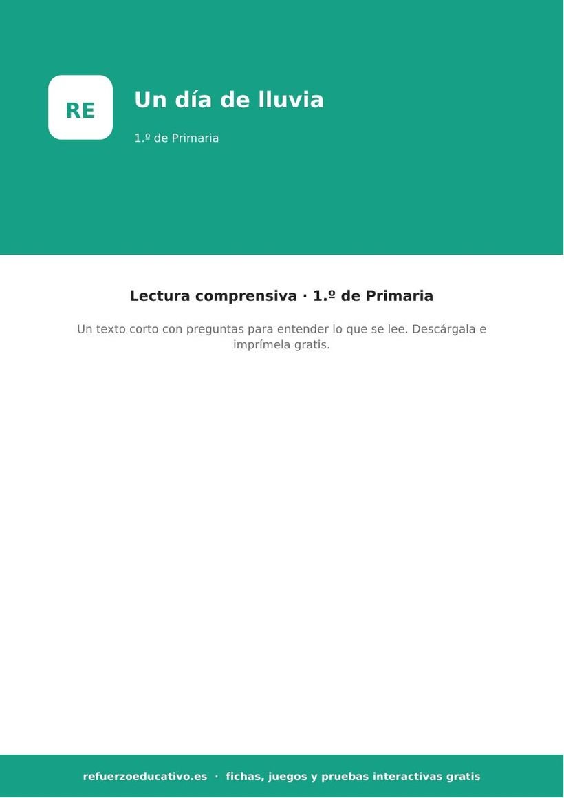 lectura un dia de lluvia 1o portada