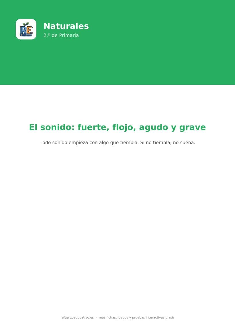 Portada de la ficha del sonido para 2.º de Primaria