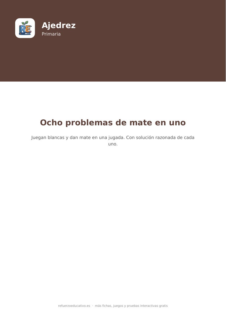 Portada de la ficha Problemas de mate en 1 para niños de refuerzoeducativo.es