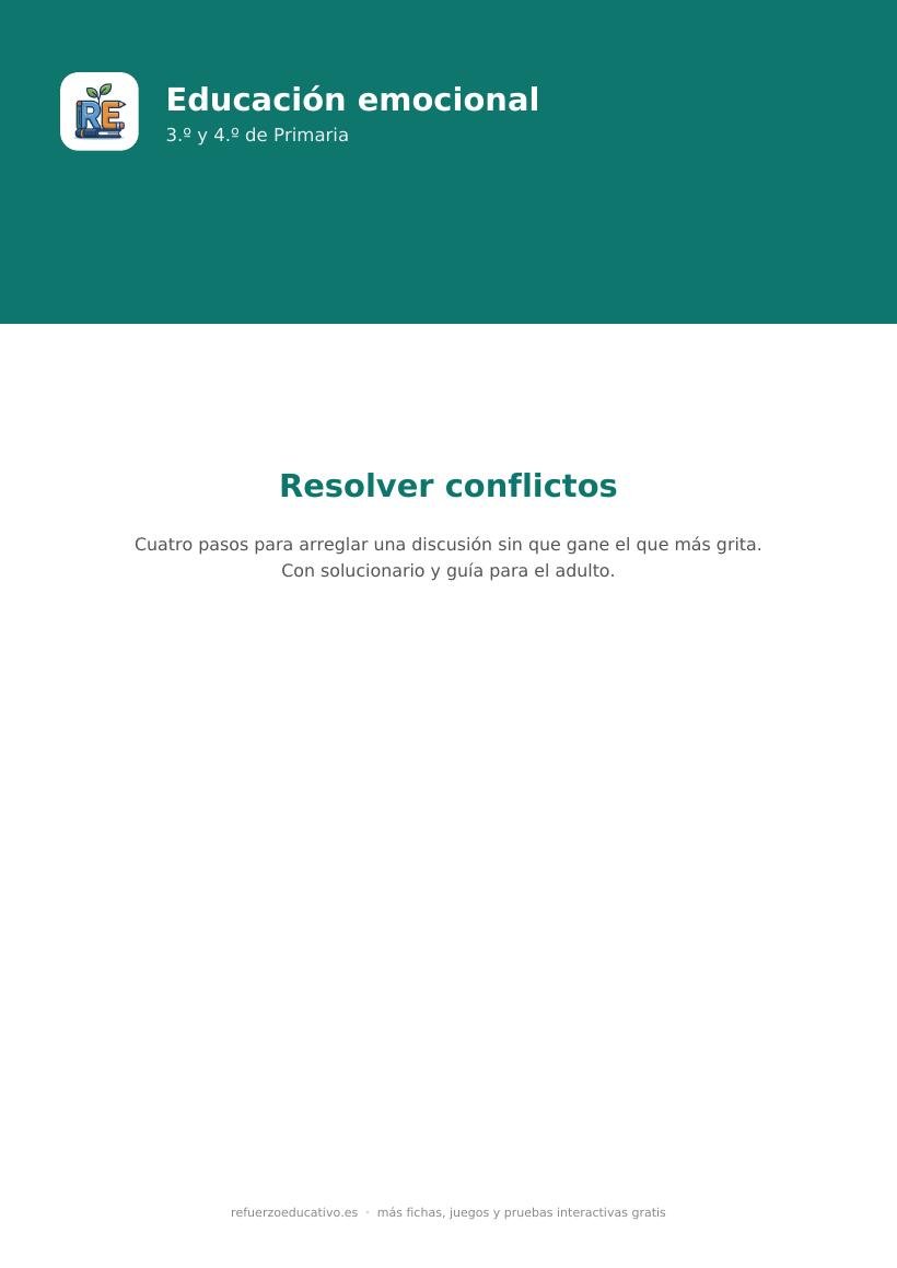 Portada de la ficha Resolver conflictos de educación emocional