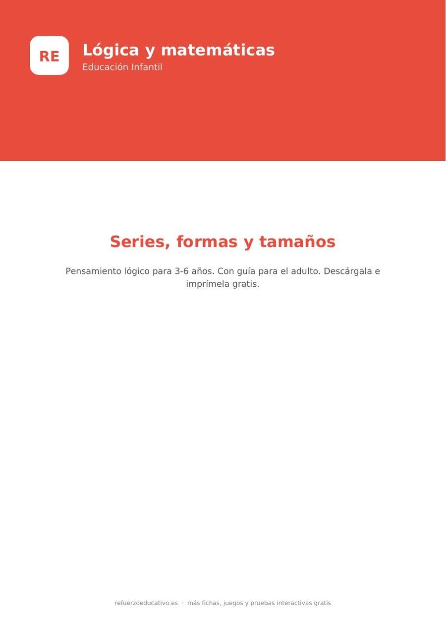 Ficha de series, formas y tamaños de Educación Infantil para imprimir