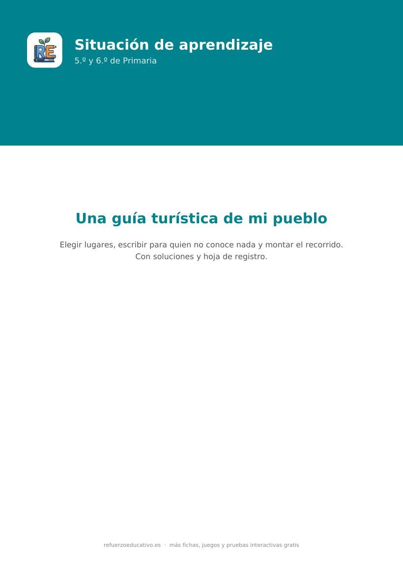 Portada de la situación de aprendizaje Una guía turística de mi pueblo