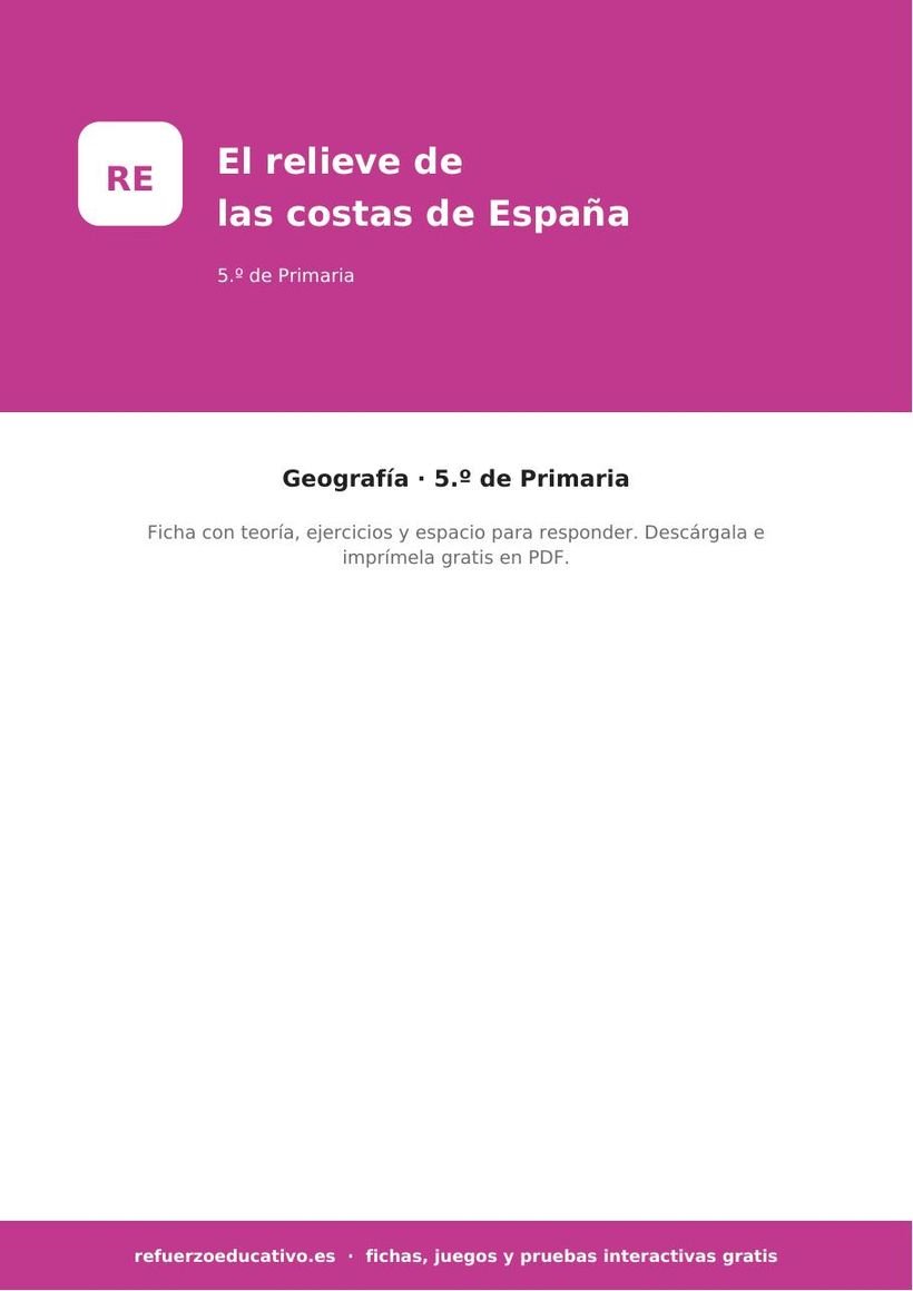sociales el relieve de espana costas 5o portada