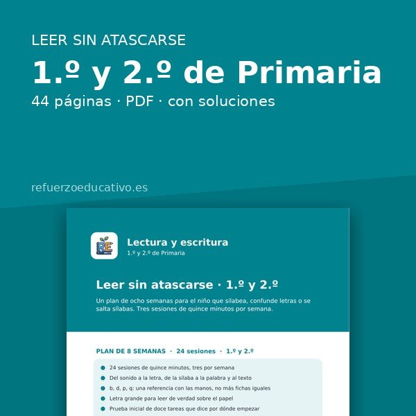 Portada del cuaderno Leer sin atascarse · 1.º y 2.º