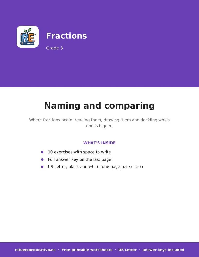 Naming and comparing worksheet cover