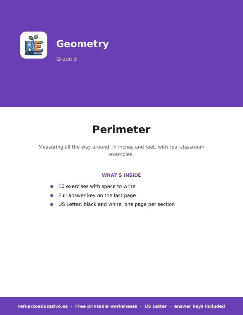 Perimeter worksheet cover
