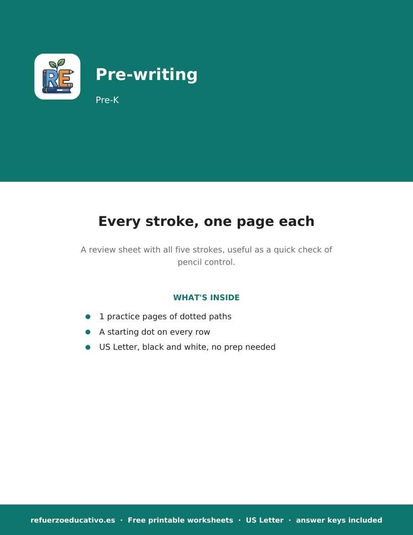 All five strokes: review worksheet cover