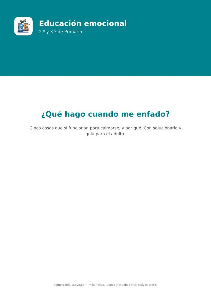 Portada de la ficha que hago cuando me enfado 2 3 primaria