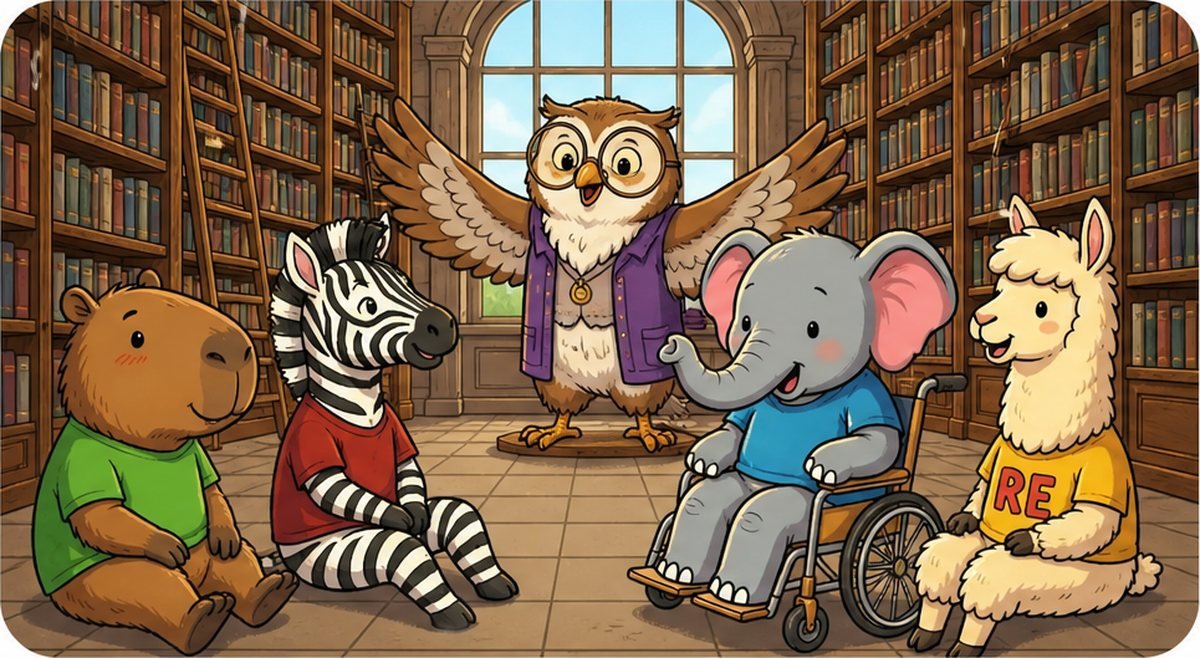 La bibliotecaria búho da la bienvenida a la Capibanda