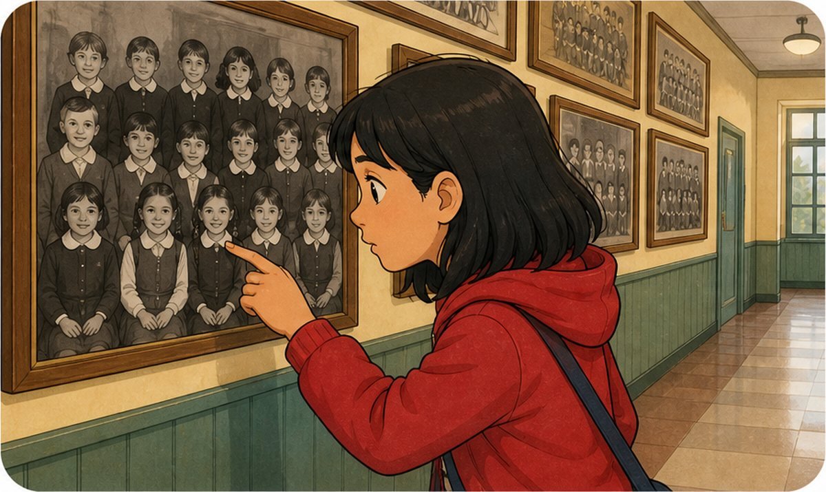 Carla busca a Elena en las orlas del colegio