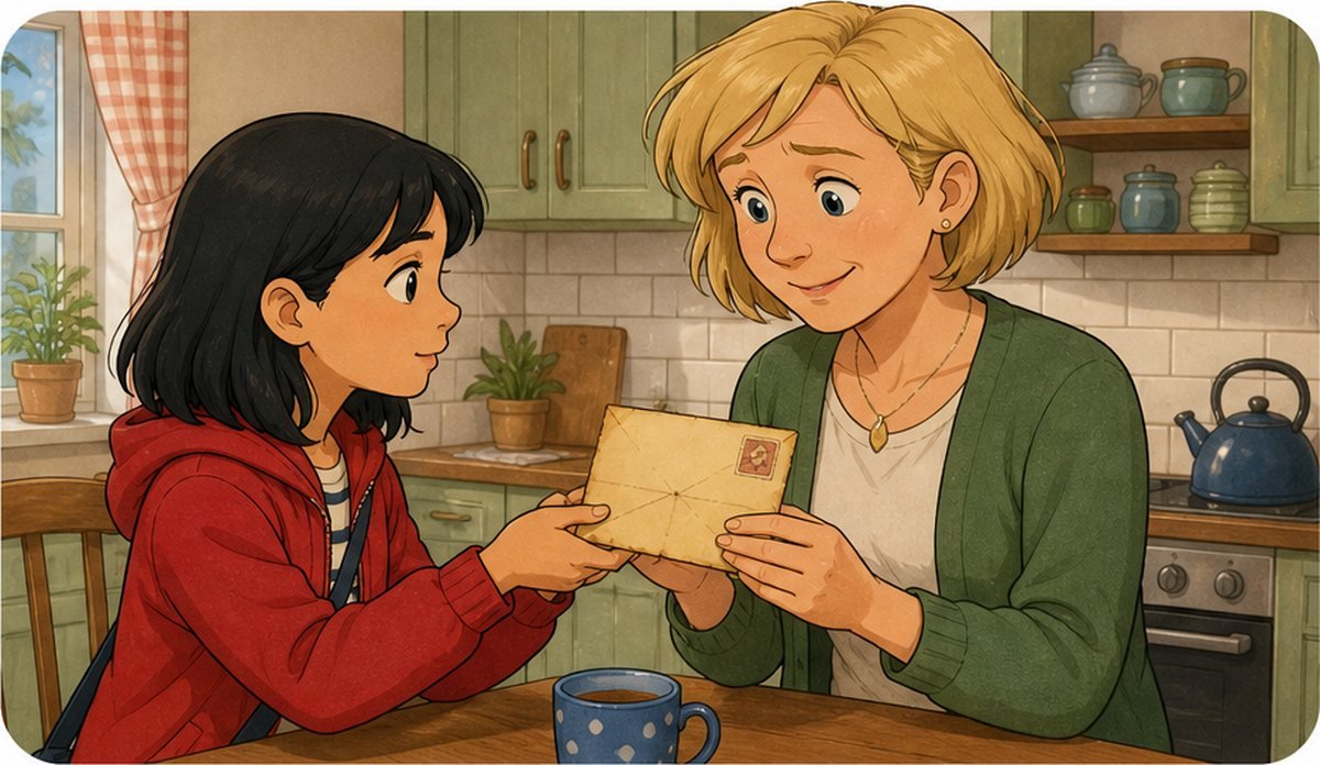 Carla entrega la carta a Marta