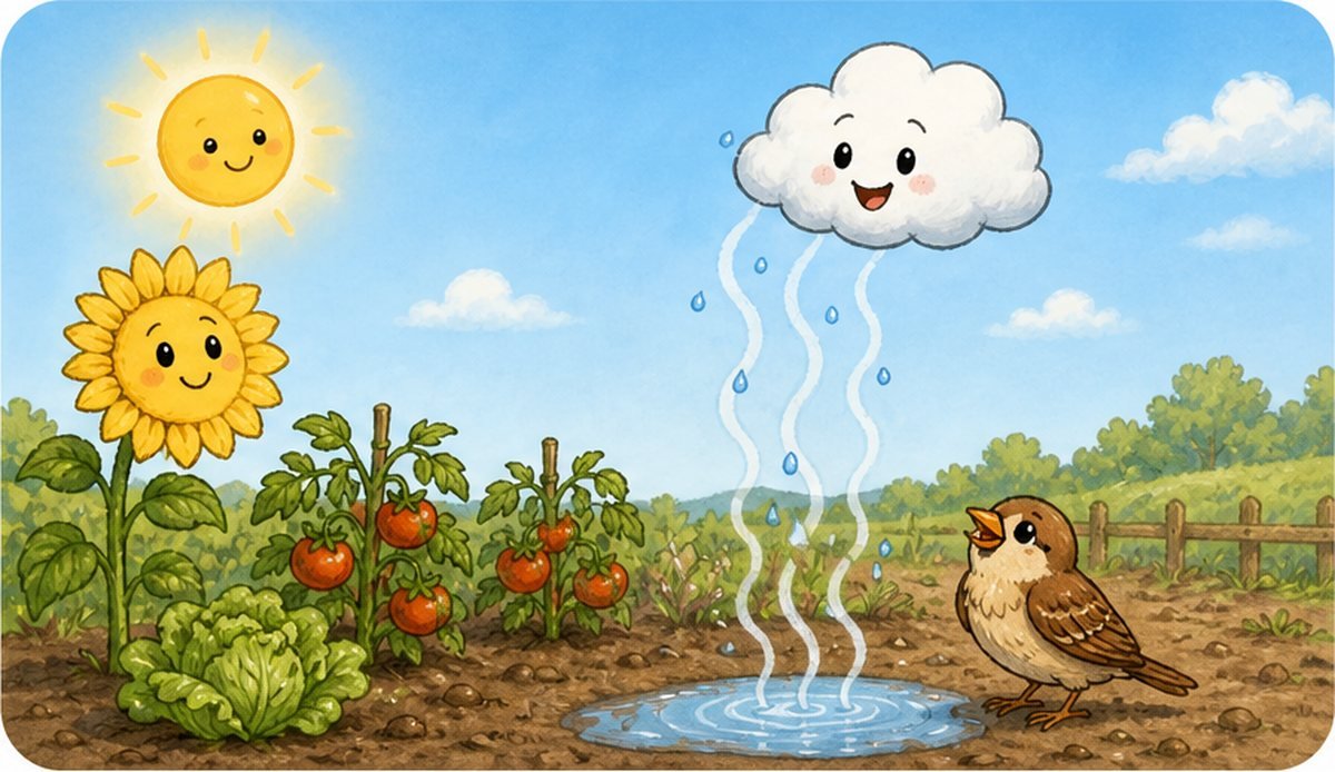 El agua del charco sube otra vez hacia la nube